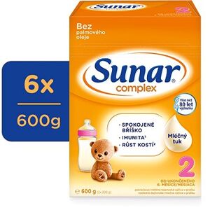 Sunar Complex 2 pokračovacie dojčenské mlieko, 6× 600 g