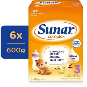 Sunar Complex 3 batoľacie mlieko vanilka, 6× 600 g