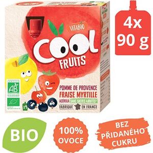 VITABIO Ovocné BIO kapsičky Cool Fruits jablko, jahody, čučoriedky a acerola 4× 90 g