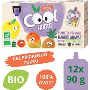 VITABIO Ovocné BIO kapsičky Cool Fruits jablko, mango, ananás a acerola 12× 90 g