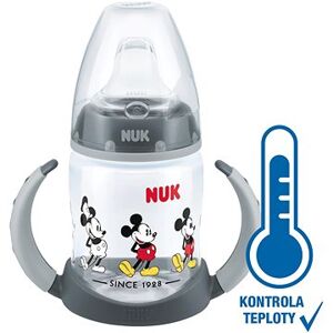 NUK Fľaša Mickey s kontrolou teploty 150 ml sivá