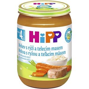 HiPP BIO Mrkva s ryžou a teľacím mäsom od uk. 4. – 6. mesiaca, 190 g