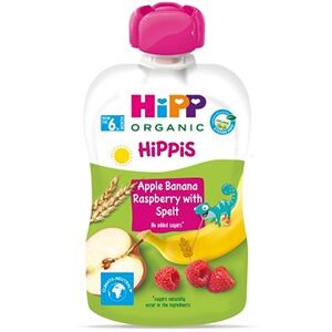 HiPP BIO Hippies Jablko-Banán-Maliny-Celozrnné obilniny 6× 100 g