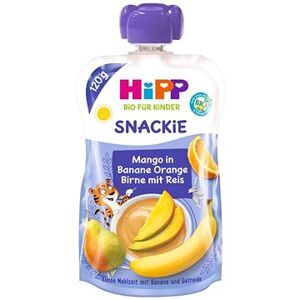 HiPP BIO Snackie Hruška-Pomaranč-Mango-Banán-Ryža 6× 120 g