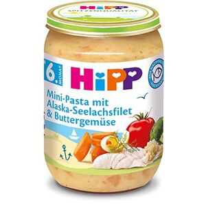 HiPP Mini cestoviny s aljašskou treskou v maslovej zelenine 6× 190 g