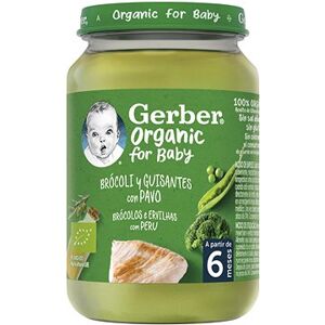 GERBER Organic detský príkrm brokolica s hráškom a morčacím mäsom 190 g