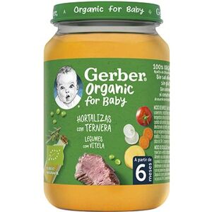 GERBER Organic detský príkrm zelenina s teľacím mäsom 190 g
