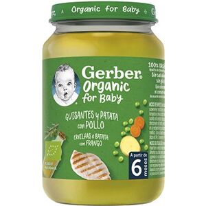 GERBER Organic detský príkrm hrášok so zemiakmi a kuracím mäsom 190 g