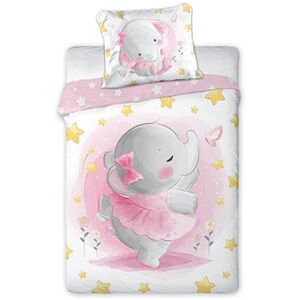 FARO detská bavlnená posteľná bielizeň Slon 100 × 135 cm