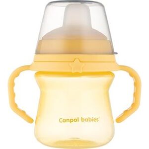 Canpol babies hrnček so silikónovým pítkom FirstCup 150 ml, žltý