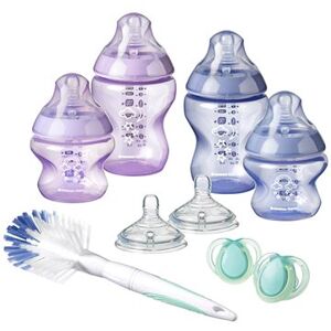 Tommee Tippee súprava dojčenských fľaštičiek C2N s kefkou Purple