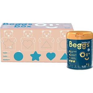 Beggs 3 dojčenské mlieko 2,4 kg (3× 800 g), kreatívny box s darčekom