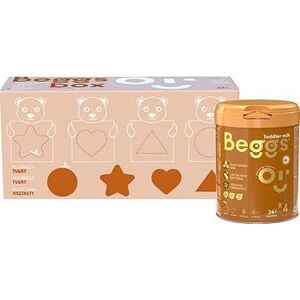 Beggs 4 dojčenské mlieko 2,4 kg (3× 800 g), kreatívny box s darčekom