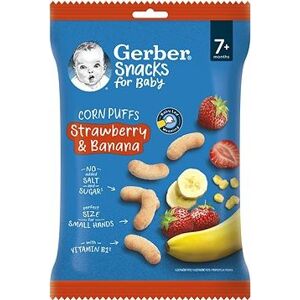 GERBER Snacks kukuričné chrumky jahoda a banán 28 g