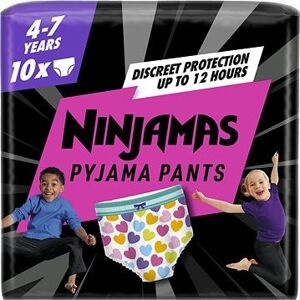 PAMPERS Ninjamas Pyjama Pants Srdiečka 4 – 7 rokov (10 ks)