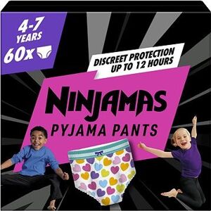 PAMPERS Ninjamas Pyjama Pants Srdiečka 4 – 7 rokov (60 ks)