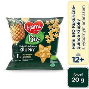 Hami Bio kukuričné-quinoa chrumky s ananásom 20 g, 12+