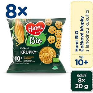Hami Bio šošovicové chrumky s kukuricou 8× 20 g, 10+