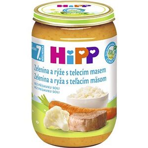 HiPP BIO Zelenina s ryžou a teľacím mäsom – 6× 220 g