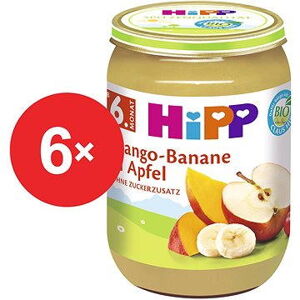HiPP BIO Jablká s mangom a banánmi - 6 × 190 g