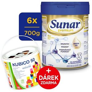 Sunar Premium 3 batoľacie mlieko, 6× 700 g