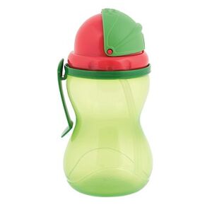 Canpol babies Fľaša športová so slamkou 370 ml zelená
