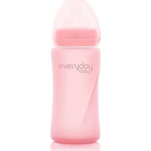 Everyday Baby fľaša so slamkou sklo 240 ml Rose Pink
