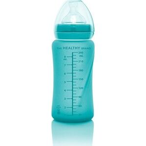 Everyday Baby fľaša sklo s teplotným senzorom 240 ml Turquoise