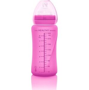Everyday Baby fľaša sklo s teplotným senzorom 240 ml Pink