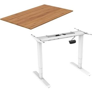 AlzaErgo Table ET1 NewGen biely + doska TTE-01 140 × 80 cm bambusová