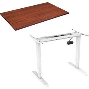 AlzaErgo Table ET1 NewGen biely + doska TTE-12 120 × 80 cm, hnedá dyha