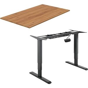 AlzaErgo Table ET1 NewGen čierny + doska TTE-03 160 × 80 cm bambusová