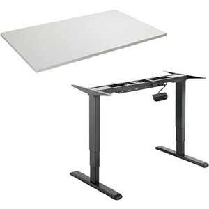 AlzaErgo Table ET1 NewGen čierny + doska TTE-12 120 × 80 cm biely dub
