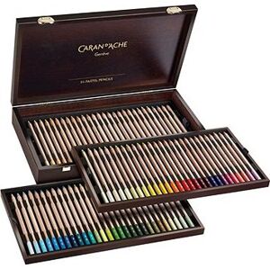 CARAN D'ACHE Umelecké pastely v ceruzke 84 farieb v drevenom boxe