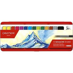 CARAN D'ACHE Gvašové farby panvičky 15 farieb