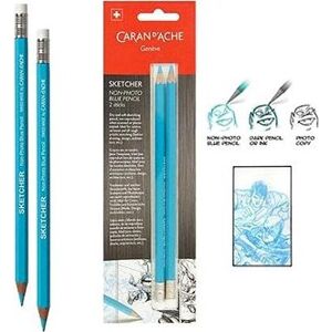 CARAN D'ACHE Skicovacia ceruzka Sketcher Non-photo modrá 2 ks