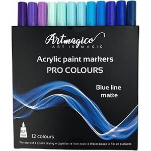 Artmagico Pro Blue Line akrylové fixy, modré odstíny, 12 ks