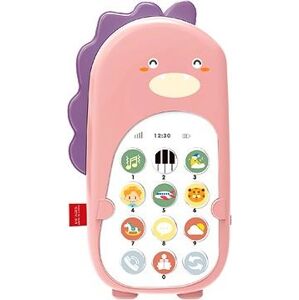 Aga4Kids Detský telefón Dinosaurus, ružový