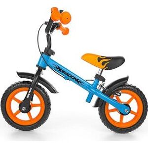 Milly Mally Detské odrážadlo bicykel Dragon s brzdou orange-blue
