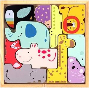 Drevené puzzle so zvieratkami