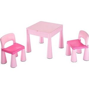 Detská sada stolík a dve stoličky ružová