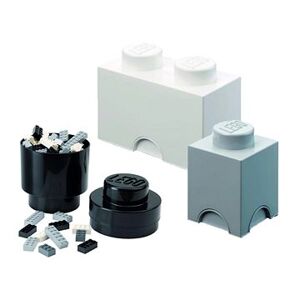 LEGO úložné boxy Multi-Pack 3 ks – čierna, biela, sivá