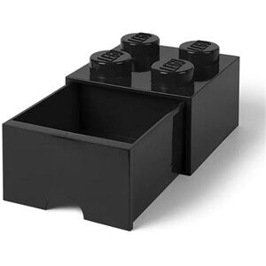 LEGO stolný box 4 so zásuvkou – čierny