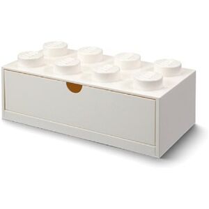 LEGO stolný box 8 so zásuvkou – biela