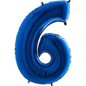 Balón fóliový číslica modrá – blue 102 cm – 6