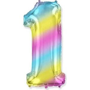 Balón fóliový číslica dúhová – rainbow – 102 cm – 1