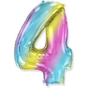 Balón fóliový číslica dúhový – rainbow – 102 cm – 4