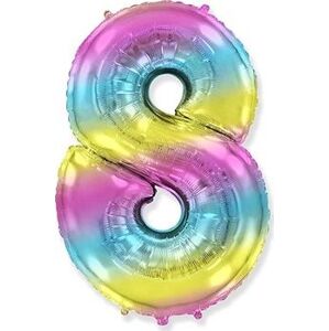 Balón fóliový číslica dúhová – rainbow – 102 cm – 8