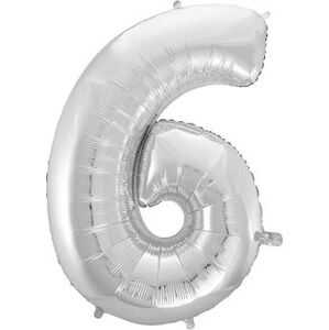 Balón fóliový číslica strieborná – silver 102 cm – 6
