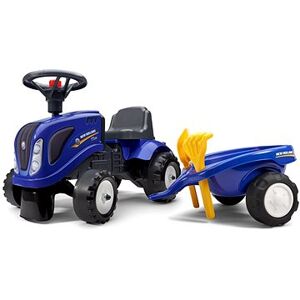Odrážadlo traktor New Holland modré s volantom a valníkom